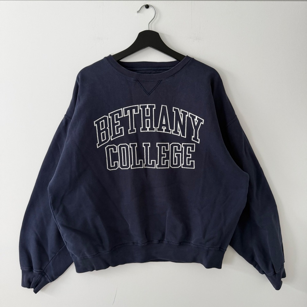 Gear For Sports Bethany College Sweatshirt Mens Large Navy Blue Big Cotton Crew